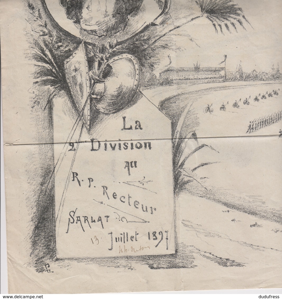 SARLAT  PROGRAMME 1896    LA 2 DIVISION AU RP RECTEUR 4 PAGES  36 SUR 26 CM - Sarlat La Caneda