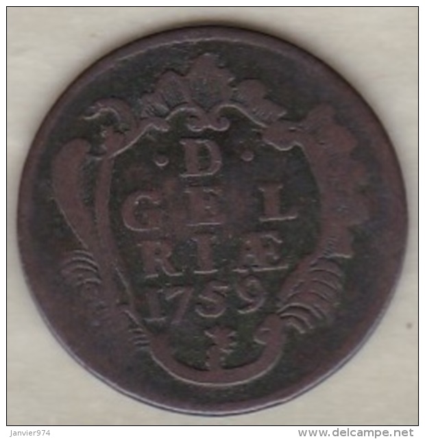 GELDERLAND .1 DUIT 1759. COPPER - …-1795 : Periodo Antico