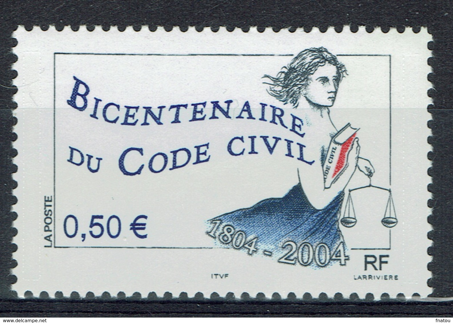 France, Napoleonic Code (French Civil Code), 2004, MNH VF - Unused Stamps