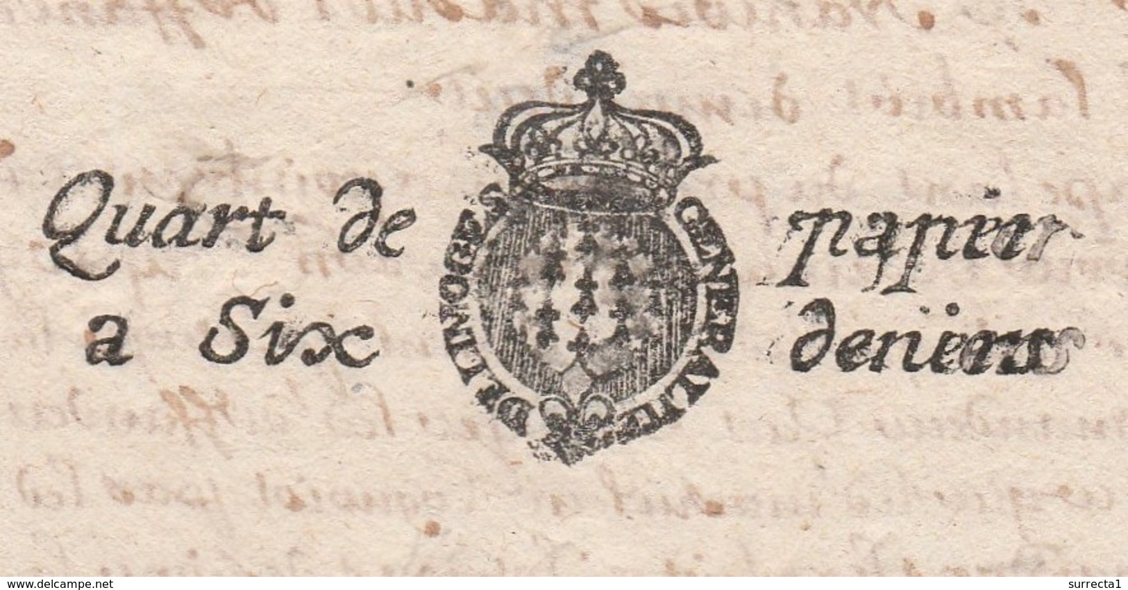 Document 1er Août 1684 / Généralité Limoges / N° 62 / Quart De Papier à Six Deniers - Gebührenstempel, Impoststempel