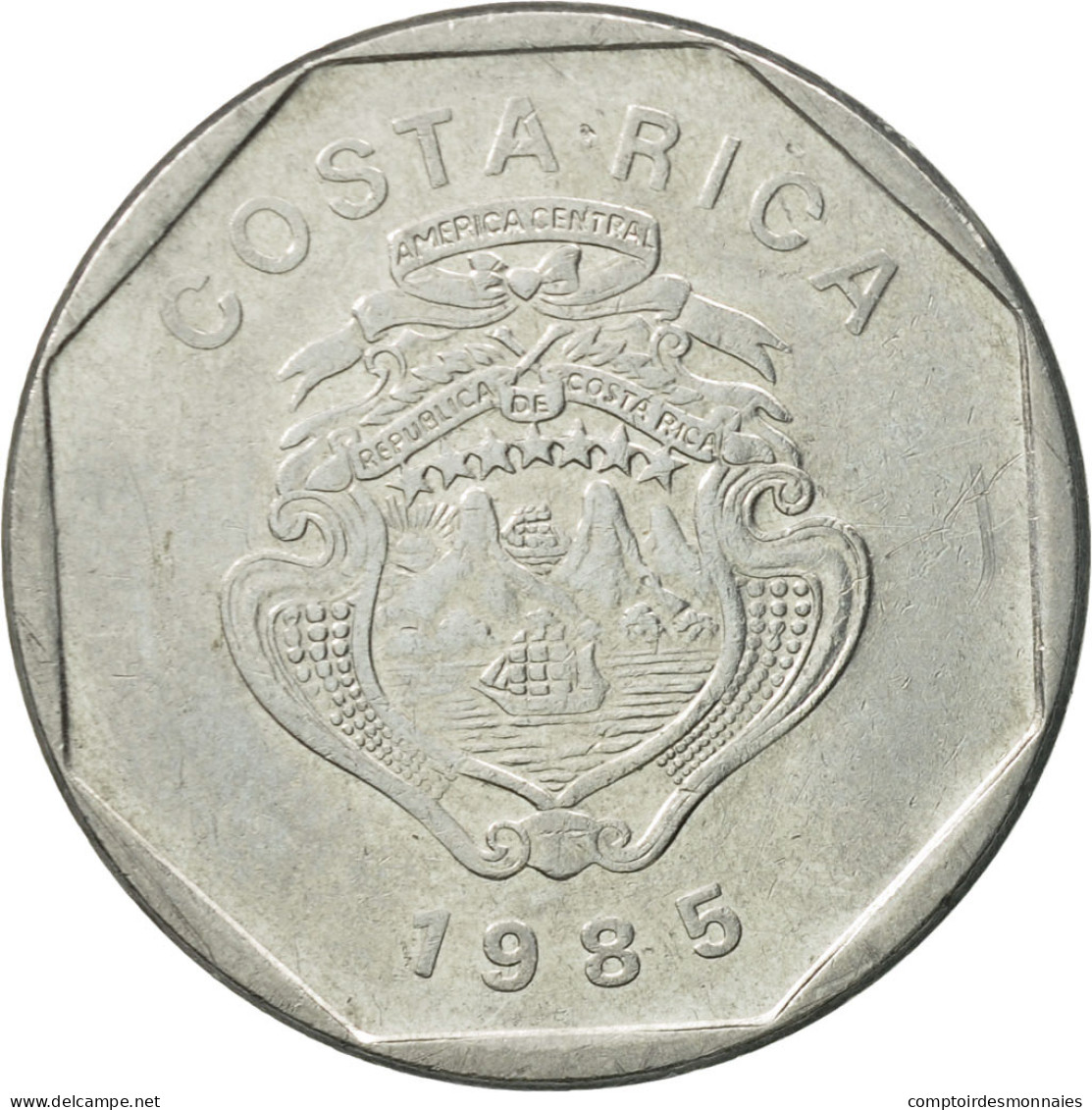 Monnaie, Costa Rica, 10 Colones, 1985, TTB, Stainless Steel, KM:215.2 - Costa Rica