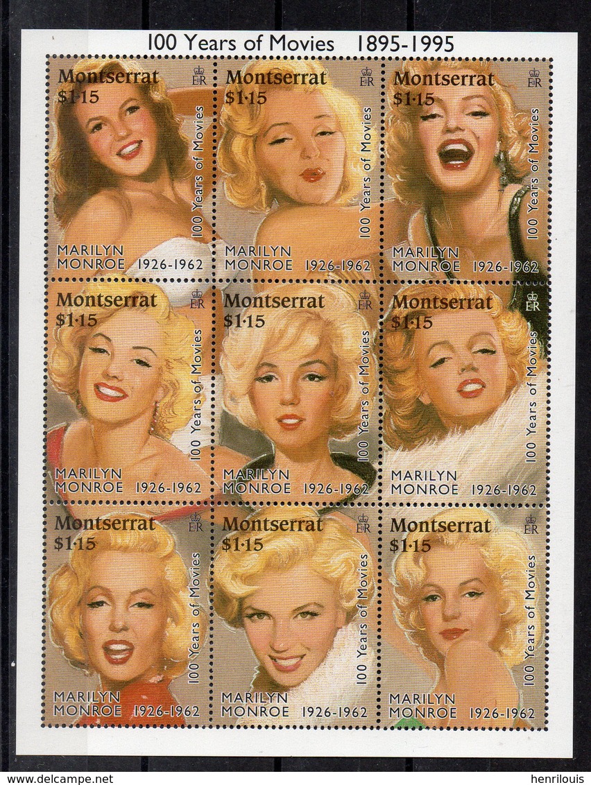 MONTSERRAT    Timbres Neufs ** De 1995    ( Ref 5580 ) Cinéma- Marilyn Monroe - Montserrat