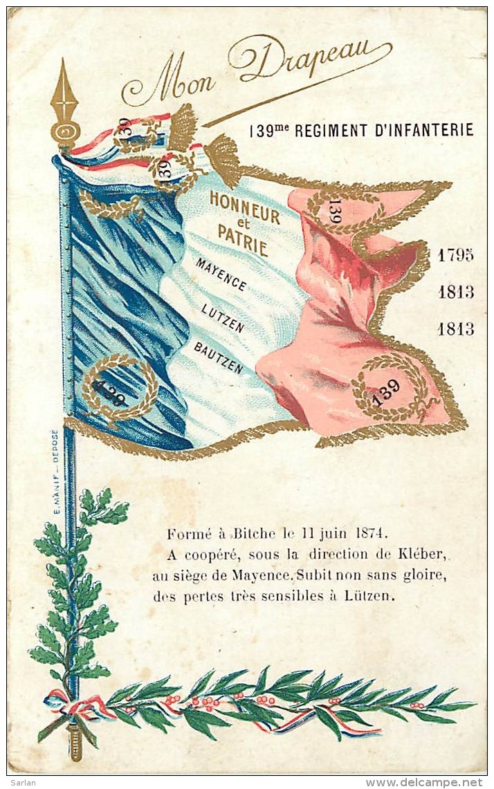 15 , Drapeau- 139 ème Régiment D&acute;Infanterie - Aurillac , * 360 18 - Aurillac