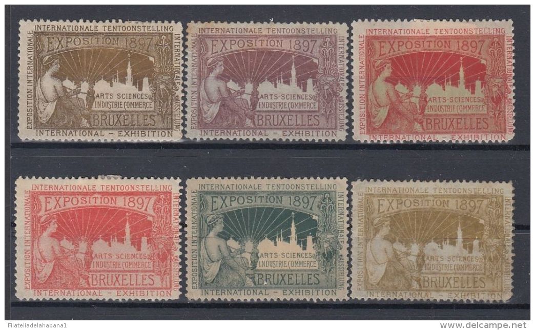 F-EX7913 BELGIE BELGIQUE BELGIUM 1897 BUXELLES EXPO CINDERELLA LOT MH- NO GUM. - Autres & Non Classés