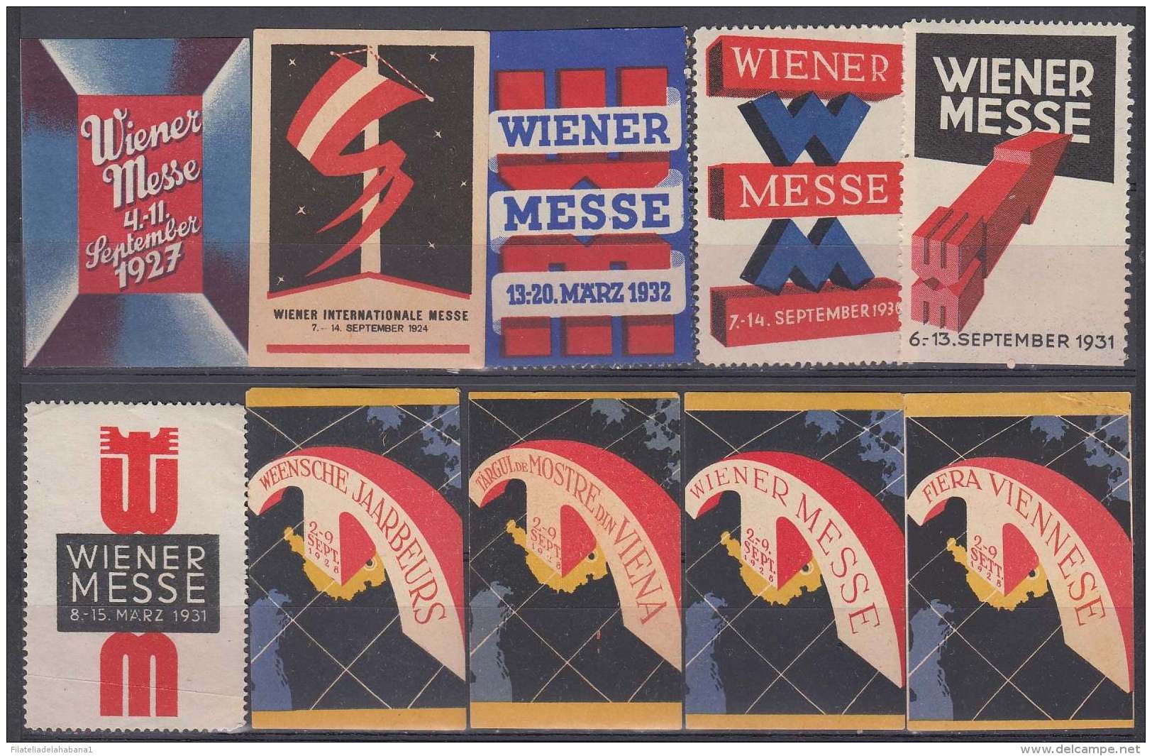 F-EX8082 AUSTRIA OSTERREICH CINDERELLA FAIR STAMPS LOT. MH NO GUM. - Autres & Non Classés