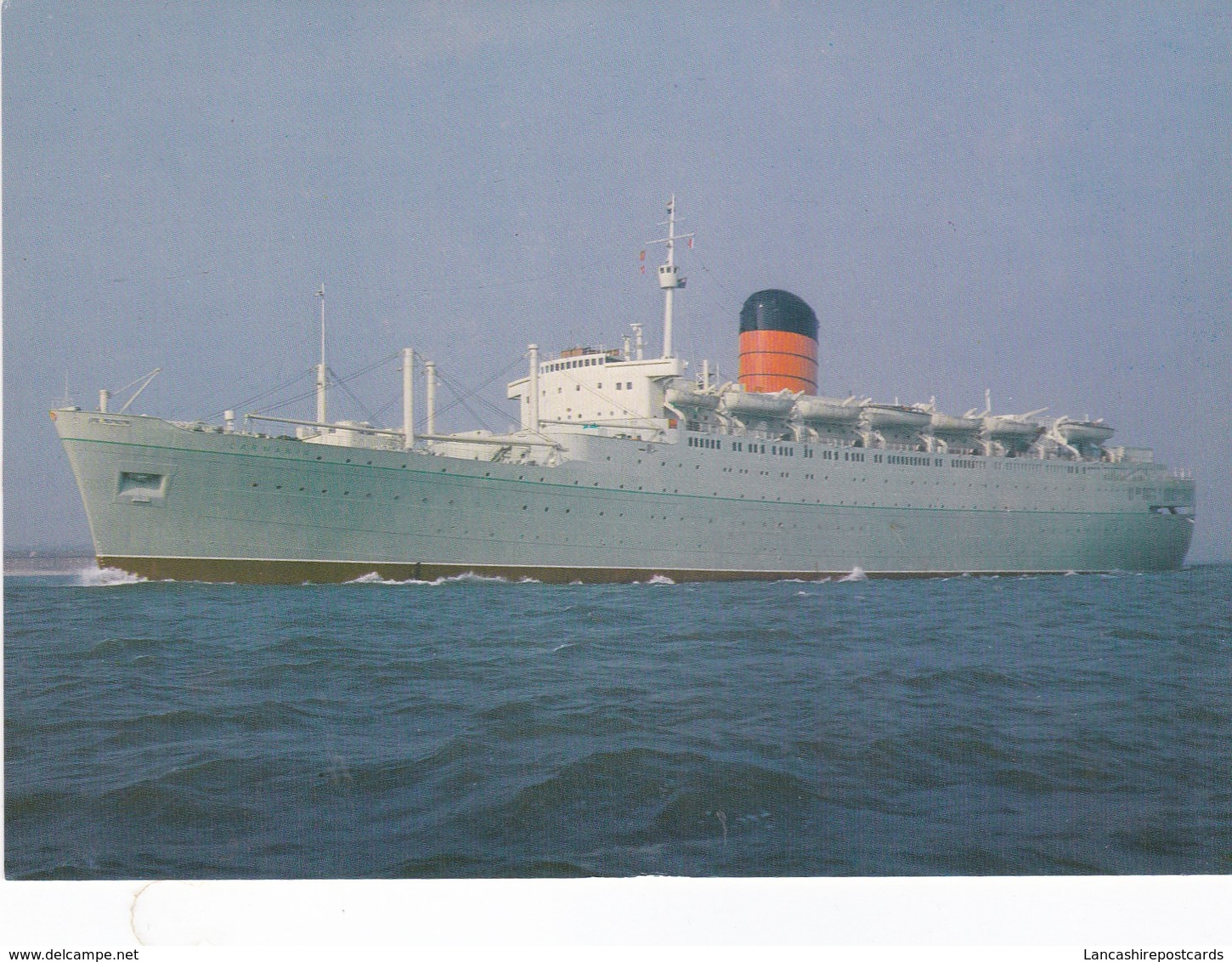 Postcard Carmania 11 Built For Cunard In 1954 As Saxonia Became Leonid Sobinov Reproduction My Ref  B22870 - Steamers