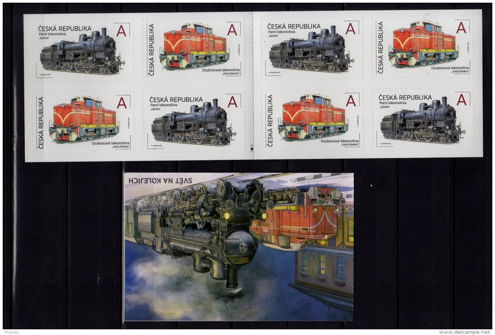 2017 Czech Rep. - Hystorical Locomotivs / Dampfzuge - MH S.adhesive - MNH** MI MH 0-193 / MiNr. 929 - 930 (rg) - Ungebraucht