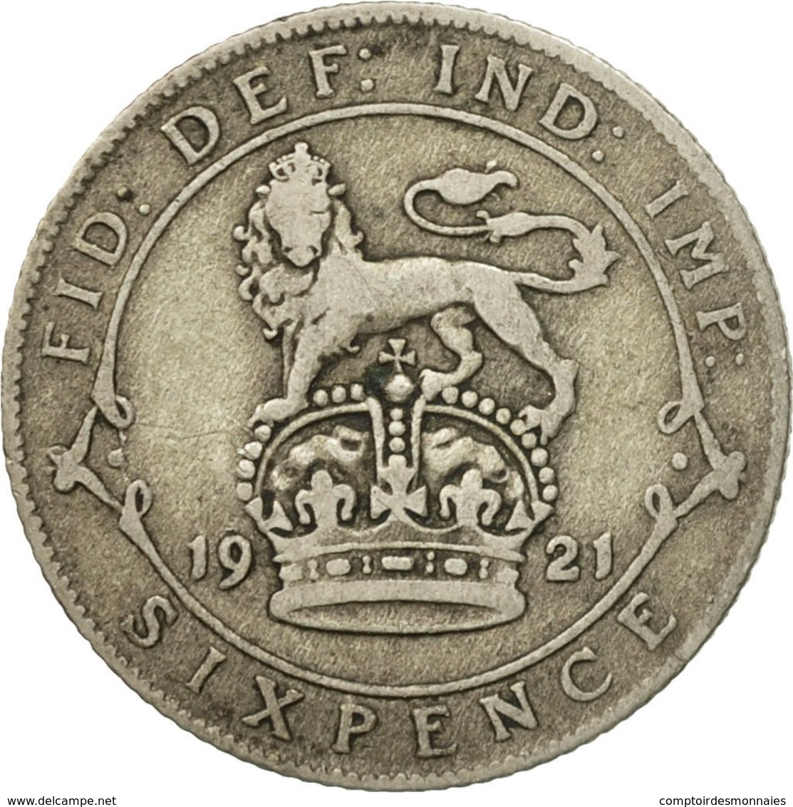 Monnaie, Grande-Bretagne, George V, 6 Pence, 1921, TTB, Argent, KM:815a.1 - H. 6 Pence
