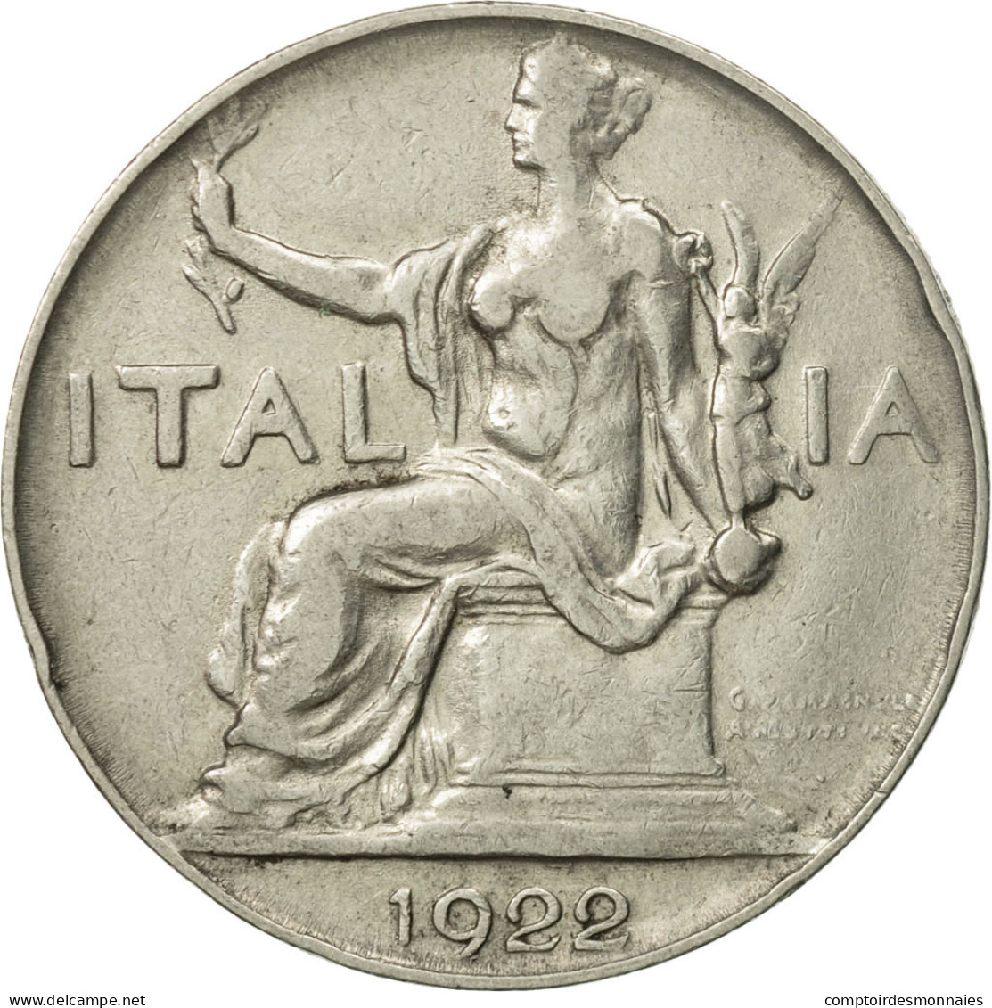 Monnaie, Italie, Vittorio Emanuele III, Lira, 1922, Rome, TTB, Nickel, KM:62 - 1 Lira