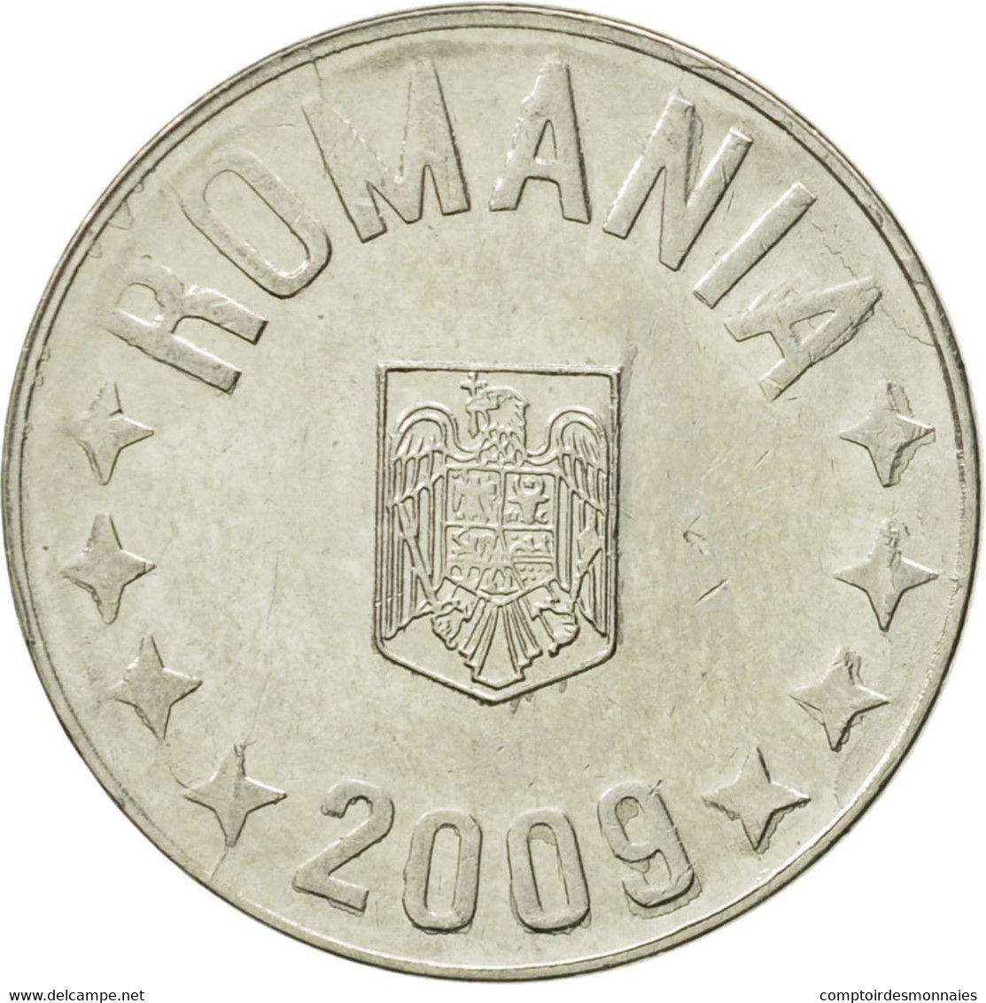 Monnaie, Roumanie, 10 Bani, 2009, Bucharest, TTB+, Nickel Plated Steel, KM:191 - Roumanie