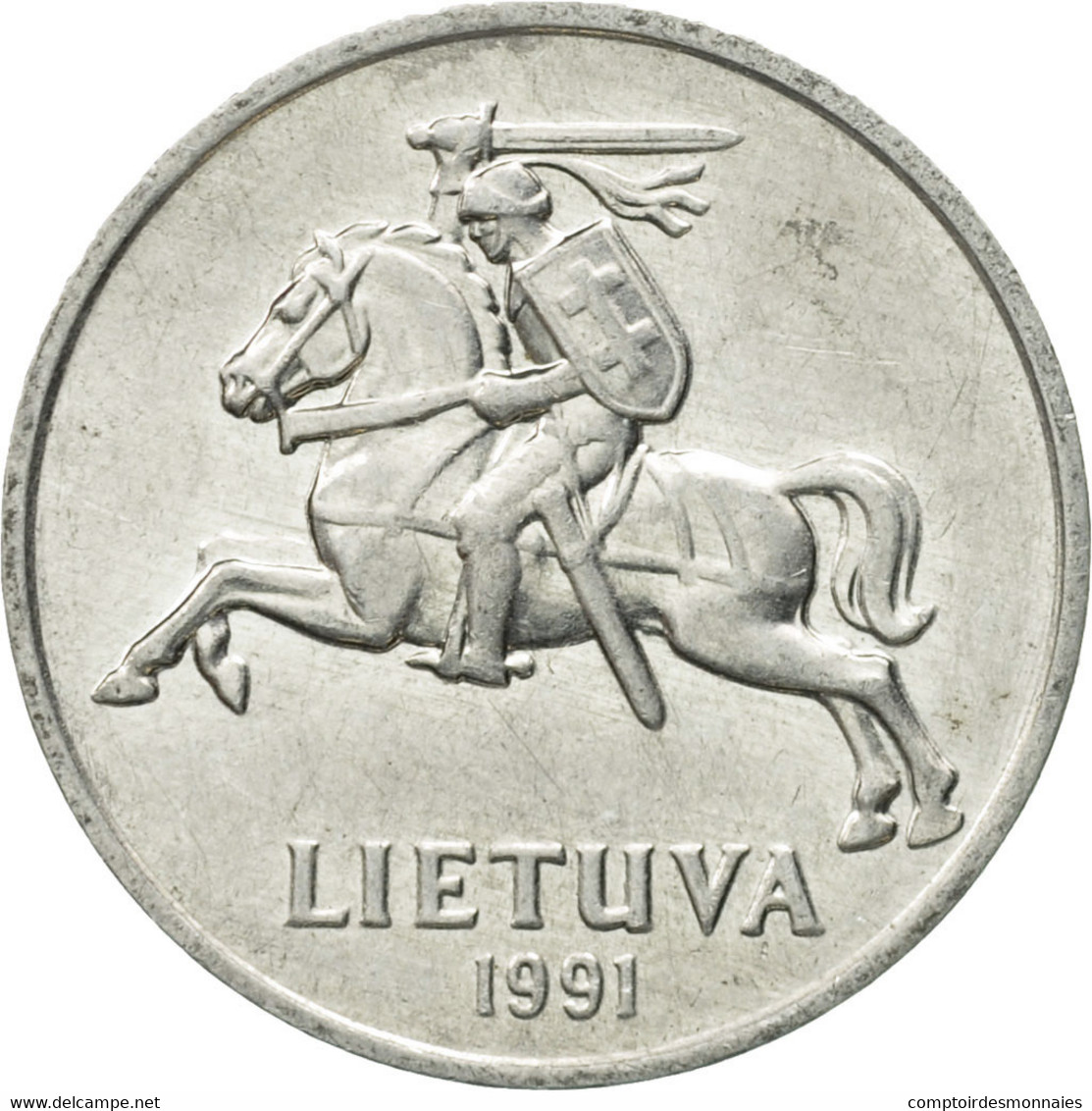 Monnaie, Lithuania, 2 Centai, 1991, TTB+, Aluminium, KM:86 - Lituanie