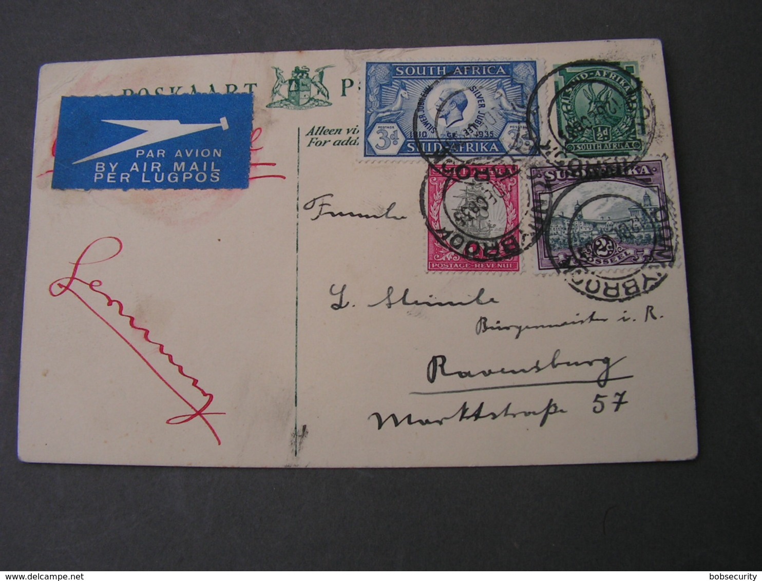 Britisch SA  , Doneybrock  Stationery Uprated To Germany 1933 - Luchtpost