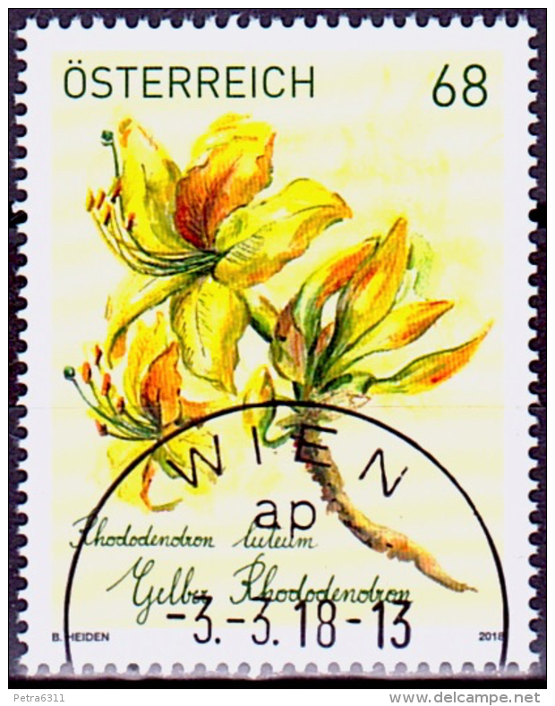 Austria Österreich 2018  Treuebonusmarke: Gelber Rhododendron USED / O / GESTEMPELT - Gebraucht