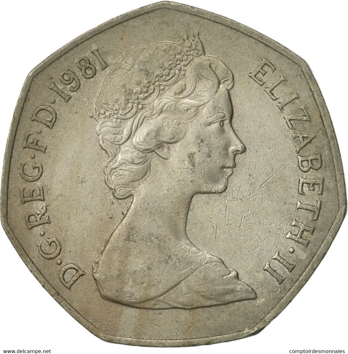 Monnaie, Grande-Bretagne, Elizabeth II, 50 New Pence, 1981, TB+, Copper-nickel - 50 Pence