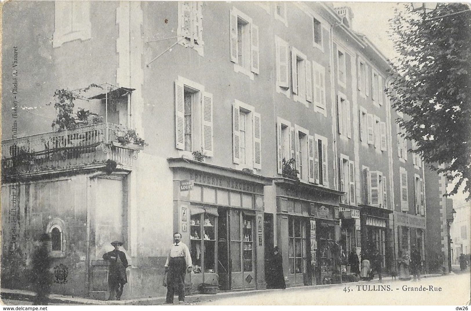 Tullins - Grande Rue, Epicerie Mercerie - Papeterie J. Bernard - Tullins