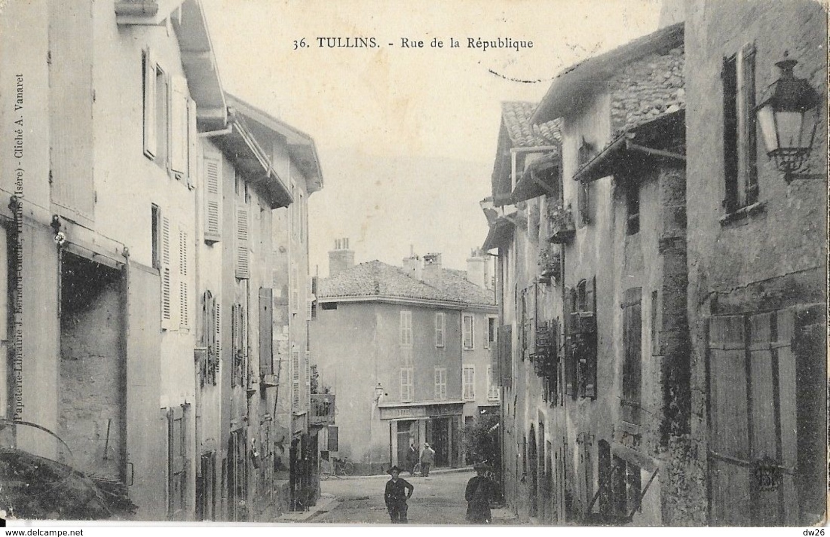 Tullins - Rue De La République - Papeterie J. Bernard - Carte N° 36 - Tullins