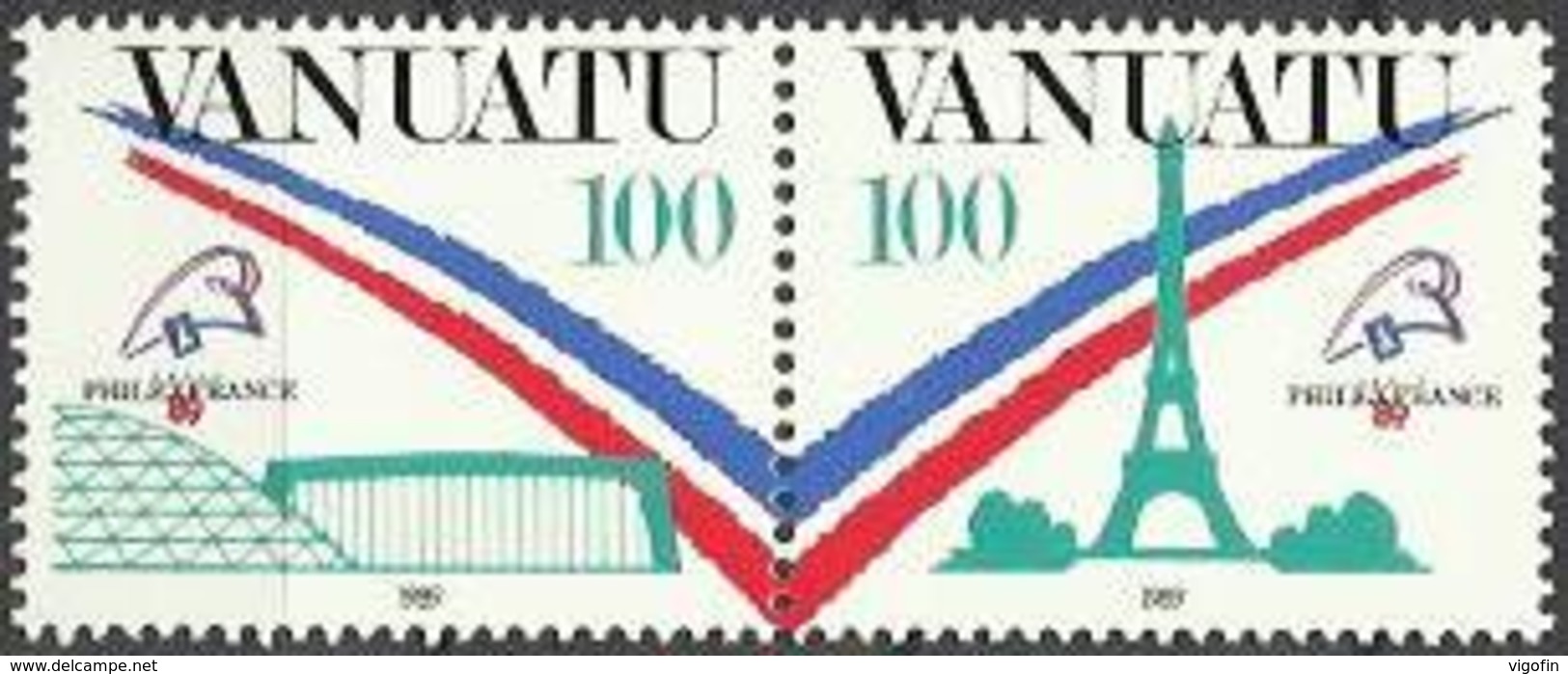 VA 1989-818-9 FRACE FILA , VANUATU 1 X 2v, MNH - Expositions Philatéliques