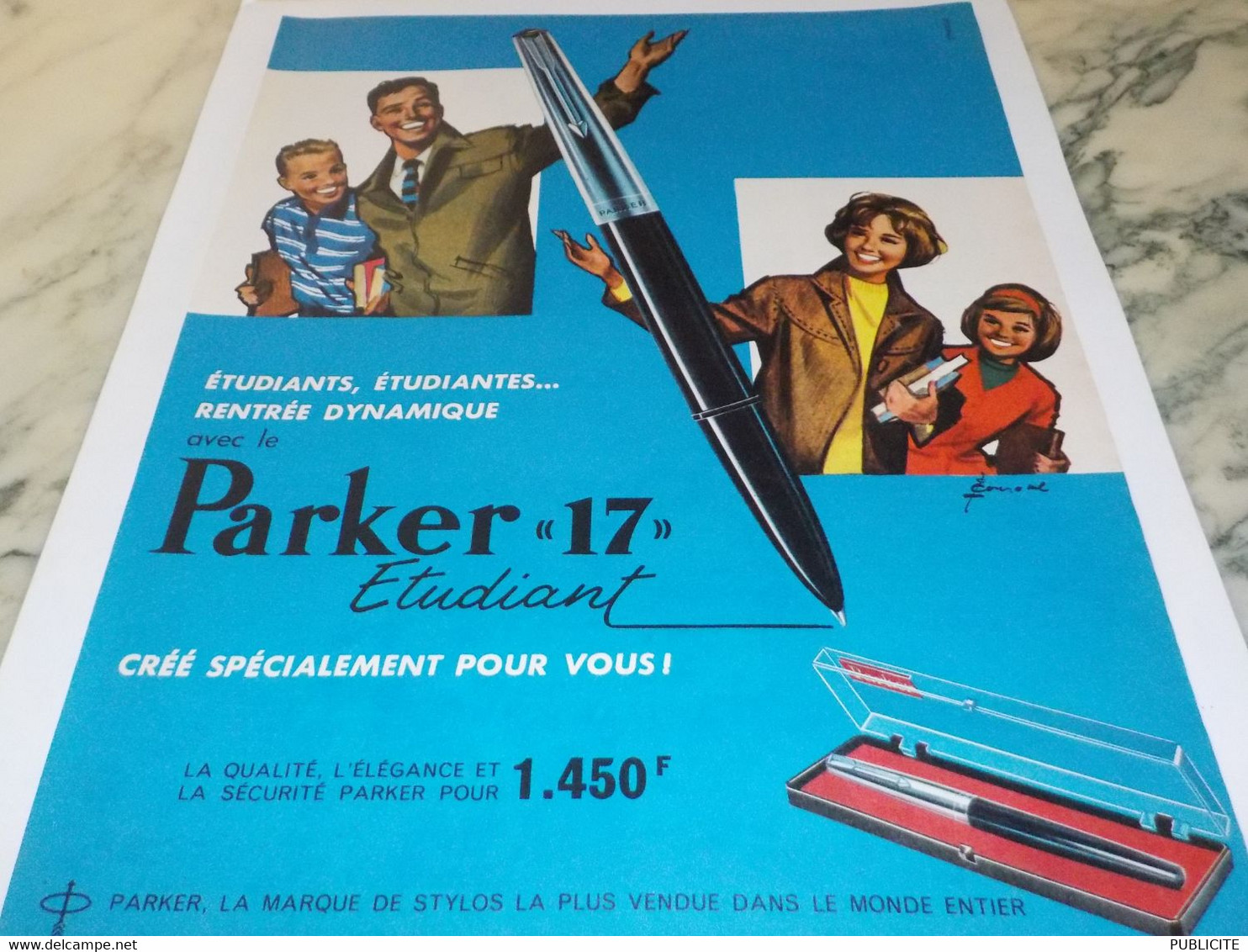 ANCIENNE PUBLICITE RENTRE ETUDIENTS  UN PARKER  1959 - Autres & Non Classés