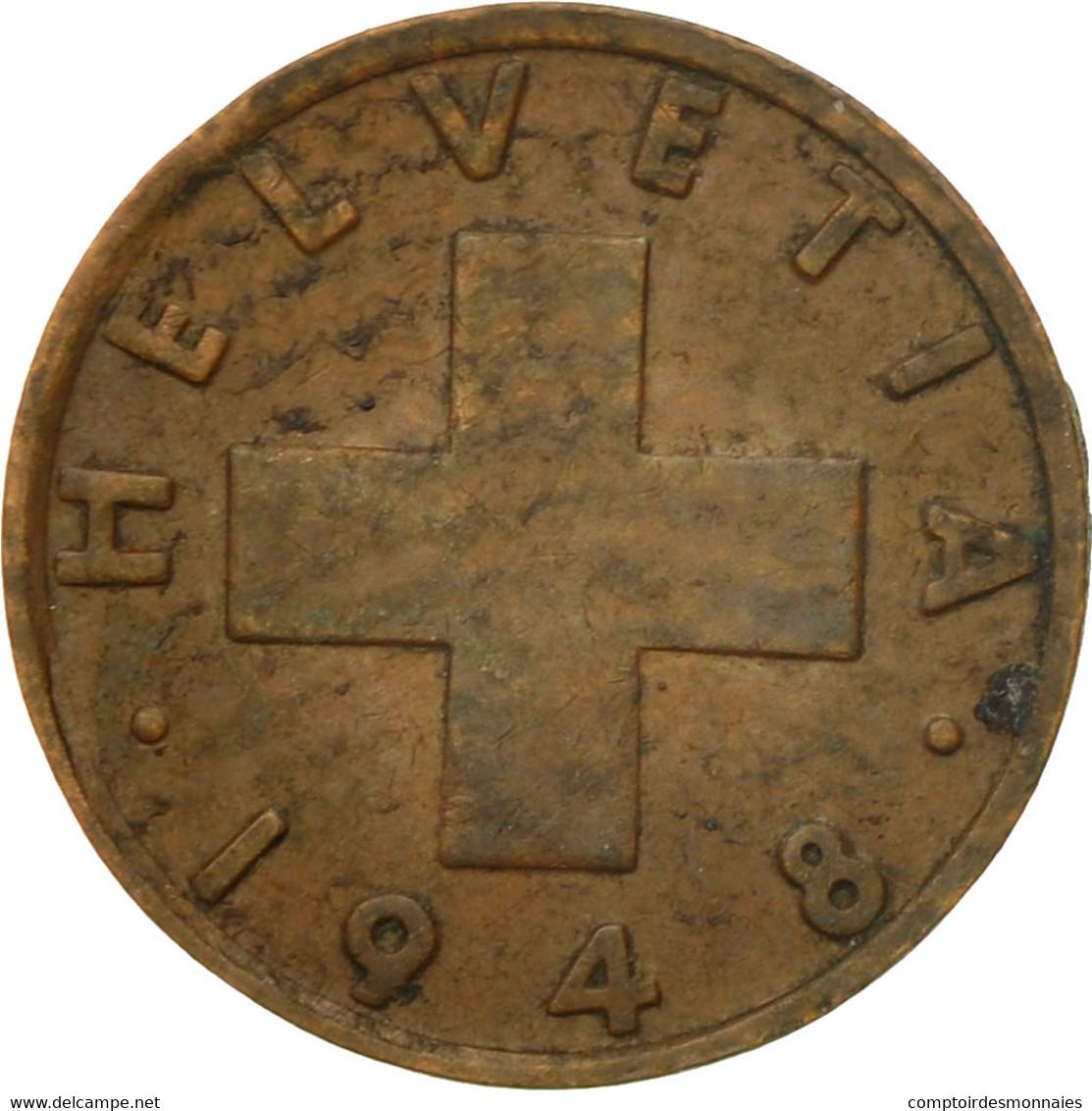 Monnaie, Suisse, 2 Rappen, 1948, Bern, TB+, Bronze, KM:47 - Otros & Sin Clasificación