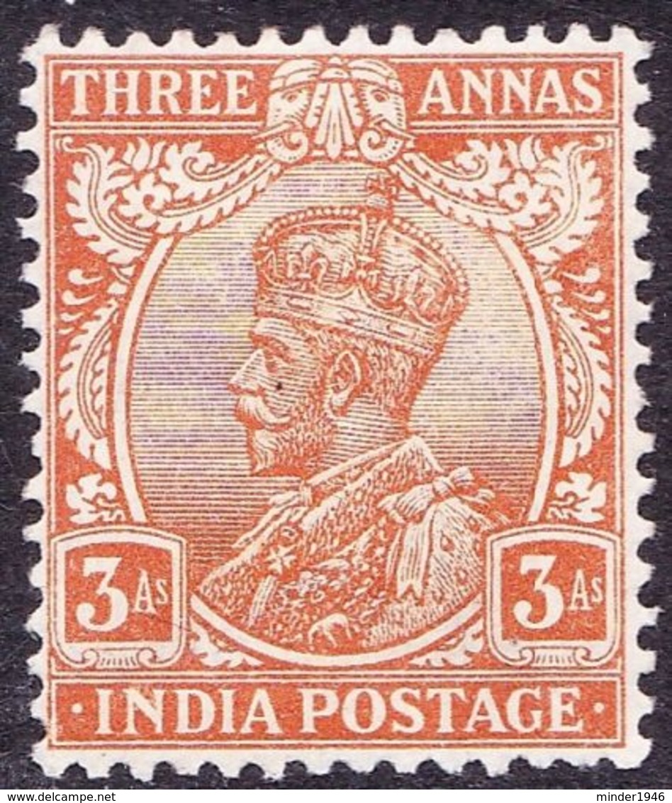 INDIA 1911 KGV 3 Anne's Dull Orange SG173 MH - 1911-35 King George V