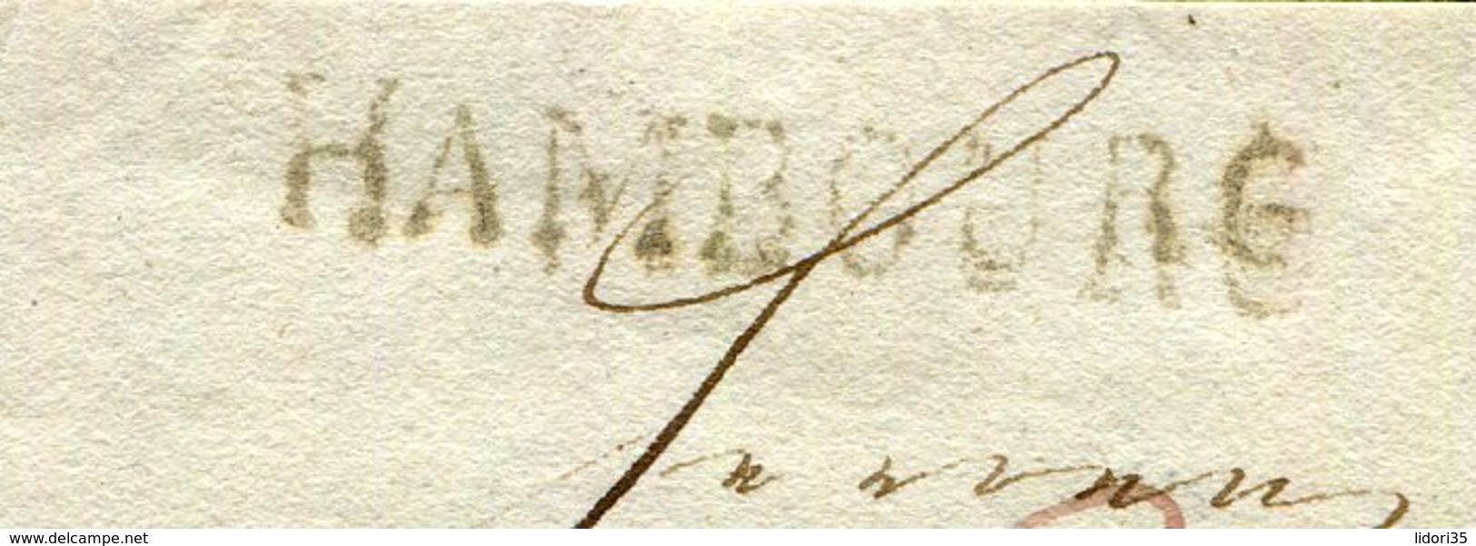 Hamburg / 1818 / Vorphila-Brief L1-Stempel HAMBOURG, Fe. 1349-37, Nach Langensalza (15342) - Vorphilatelie