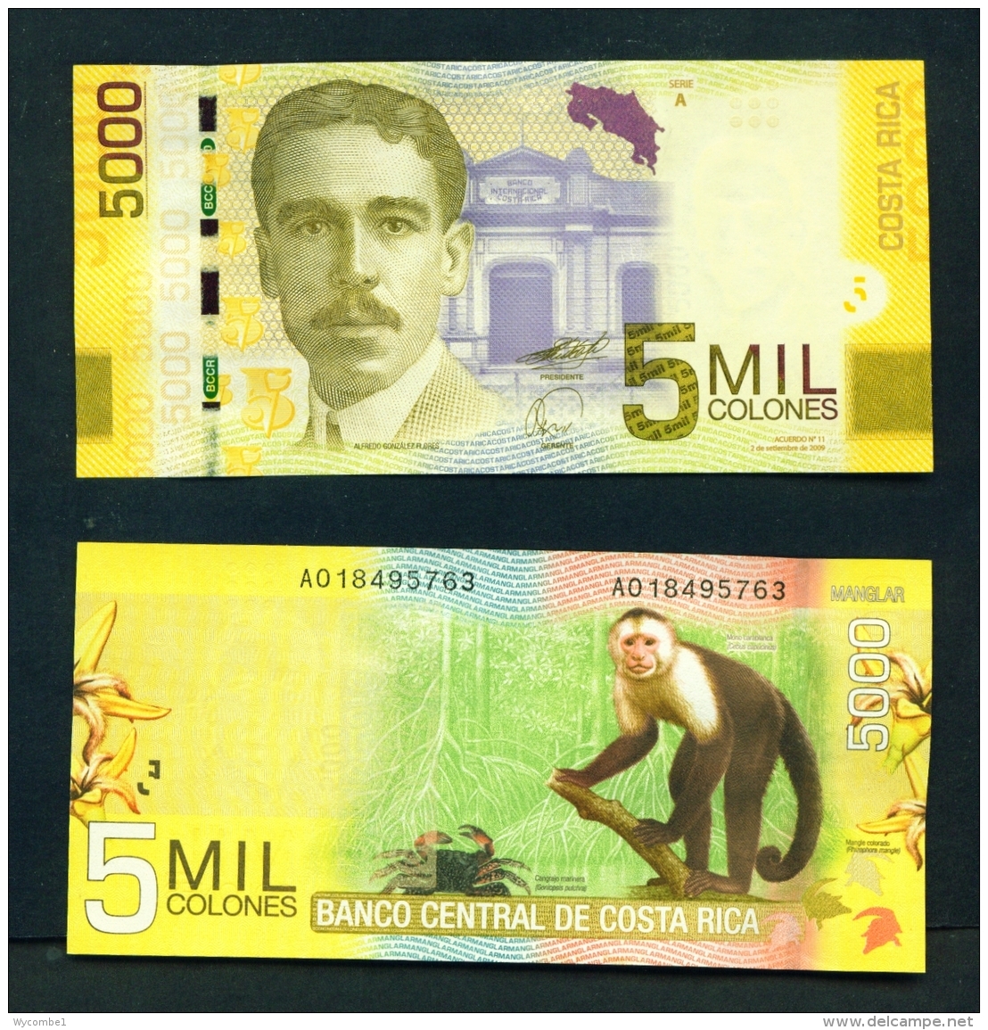 COSTA RICA  -  2013  5000 Colon  UNC Banknote - Costa Rica