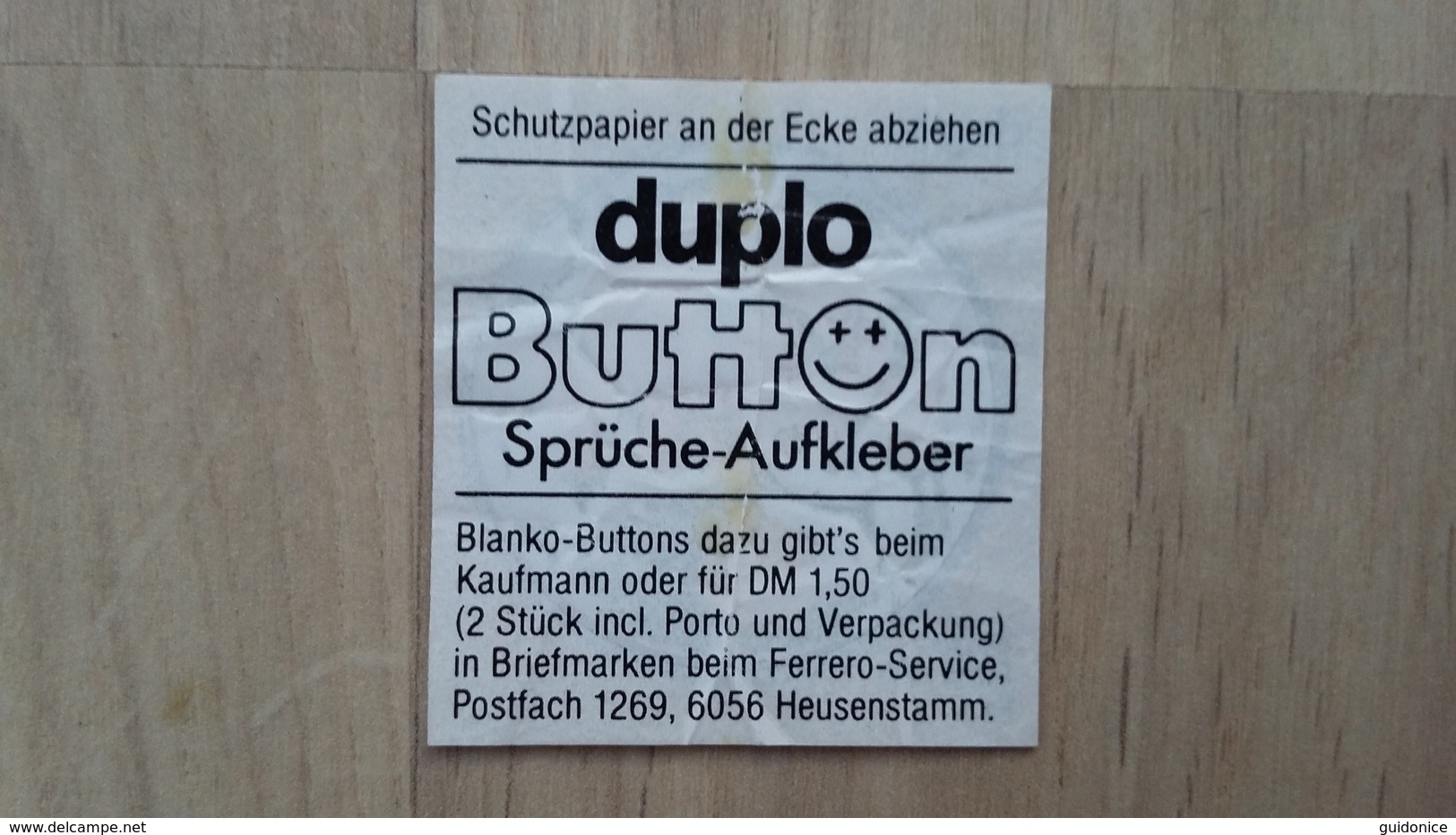 DUPLO-Button-Sprüche Aufkleber Nr. 7 Von 1983 - Sonstige & Ohne Zuordnung