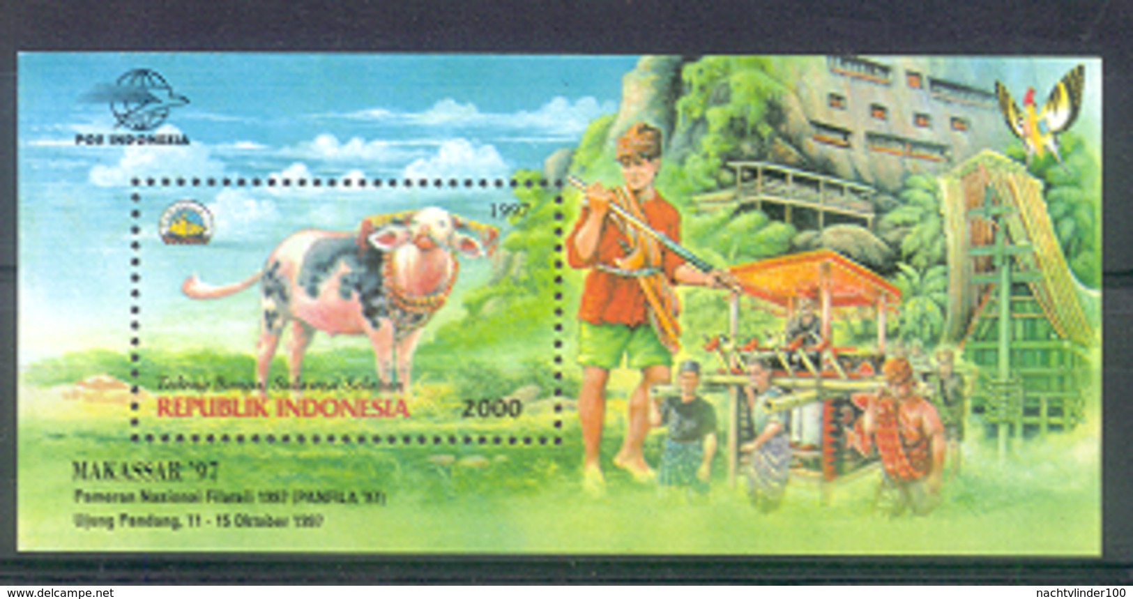 Mgm1805 FAUNA ZOOGDIEREN KOEIEN COWS MAMMALS EXPO INDONESIË INDONESIA 1997 PF/MNH - Koeien