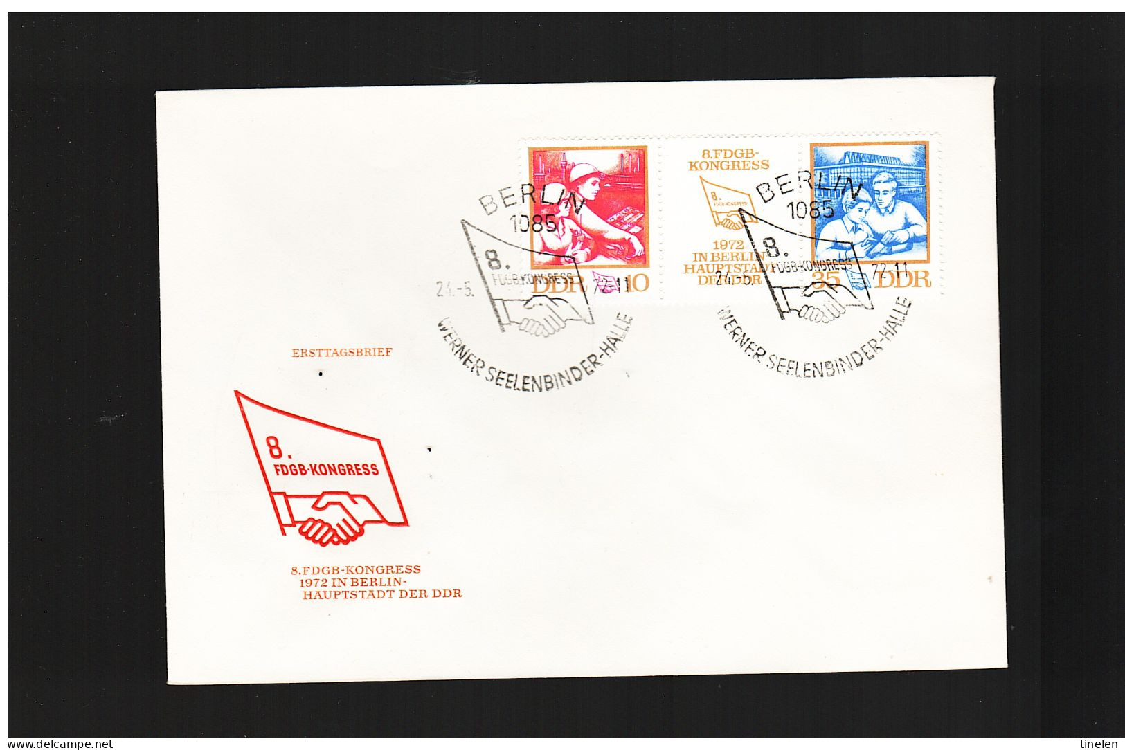 Germania Est-ddr /1972 Fdc  8°  CONGRESSO FDGB - 1971-1980