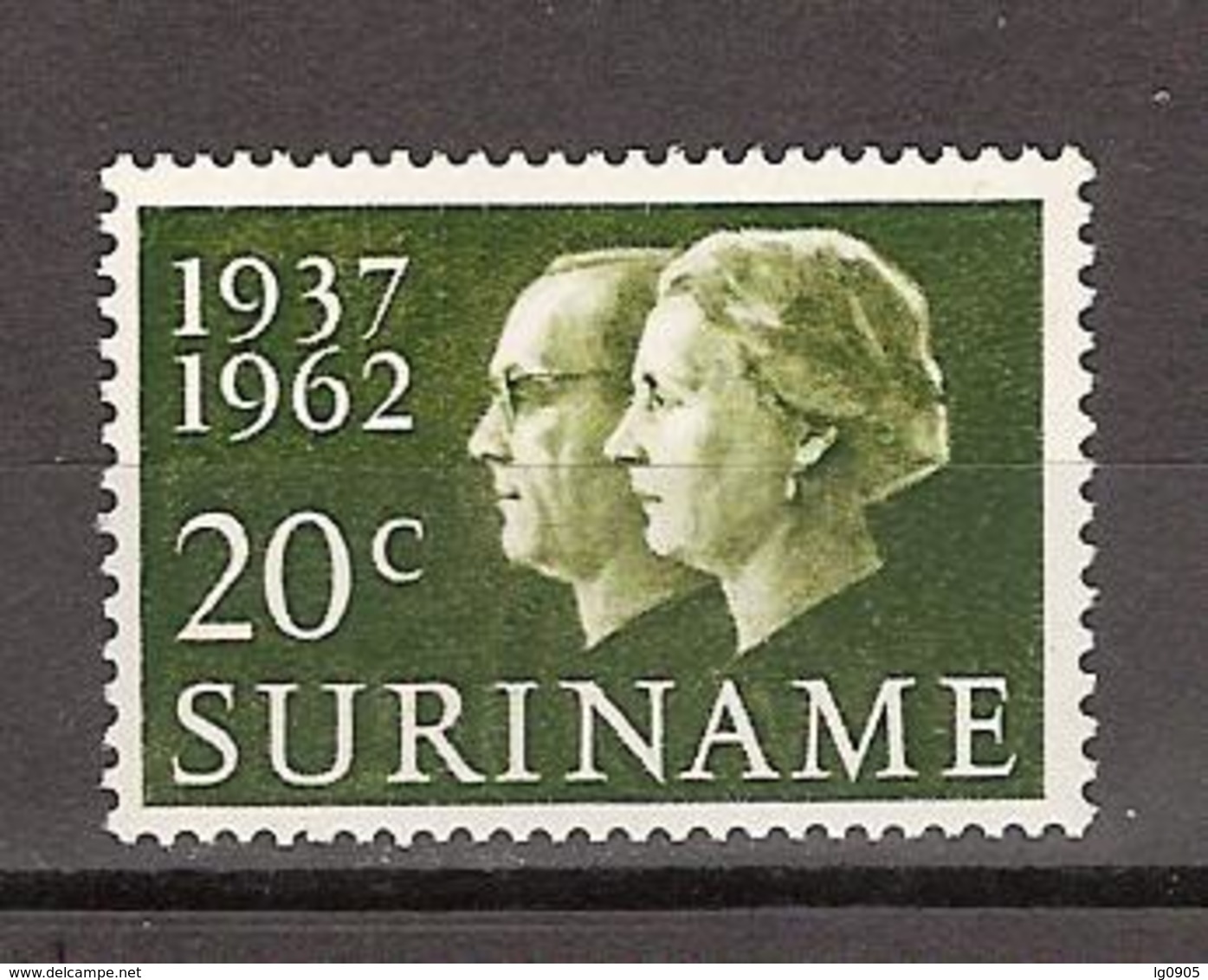 SURINAME 378 MLH; Koningin, Queen, Reine, Reina Juliana And Prins, Prince, Principe Bernard 1962 - Surinam ... - 1975