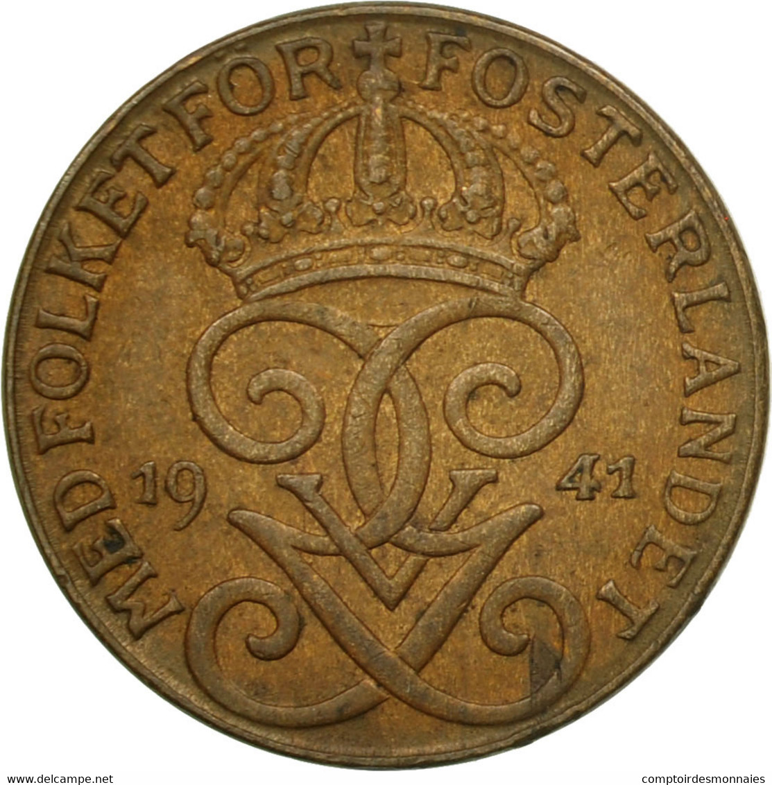 Monnaie, Suède, Gustaf V, Ore, 1941, TTB, Bronze, KM:777.2 - Suède
