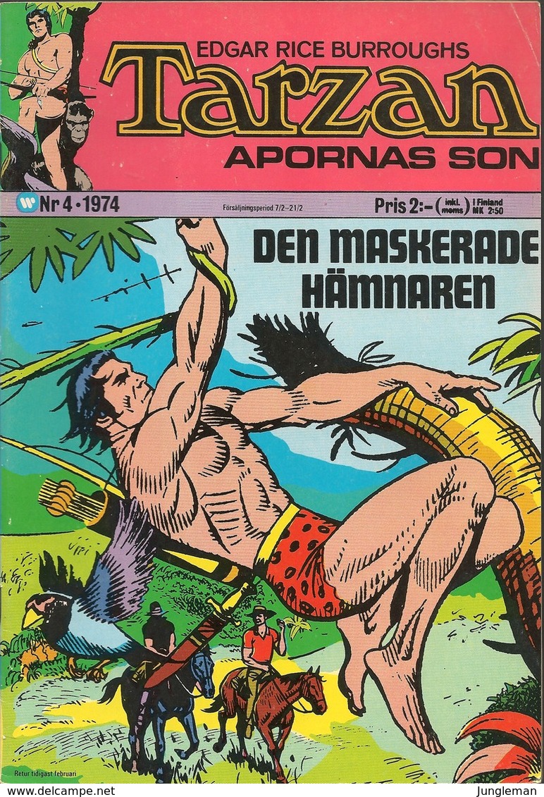 Tarzan Apornas Son Nr 4 - (In Swedish) Williams Förlags - Den Maskerade Hämnaren - 1974 - John Celardo - BE - Langues Scandinaves