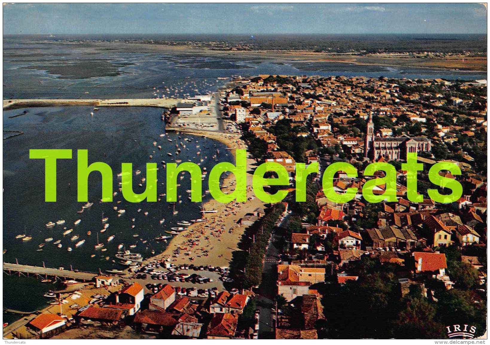 CPSM  33 ARCACHON VUE GENERALE AERIENNE L'EGLISE ST FERDINAND LE PORT DE PLAISANCE - Arcachon