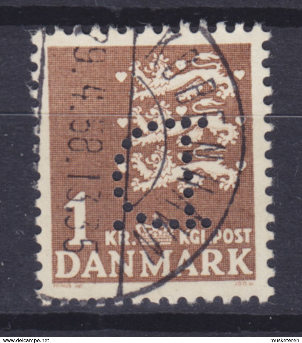 Denmark Perfin Perforé Lochung (D04) 'D.' Dansk Handels- Og Industri Co., København (Mi. 289y) (2 Scans) - Abarten Und Kuriositäten