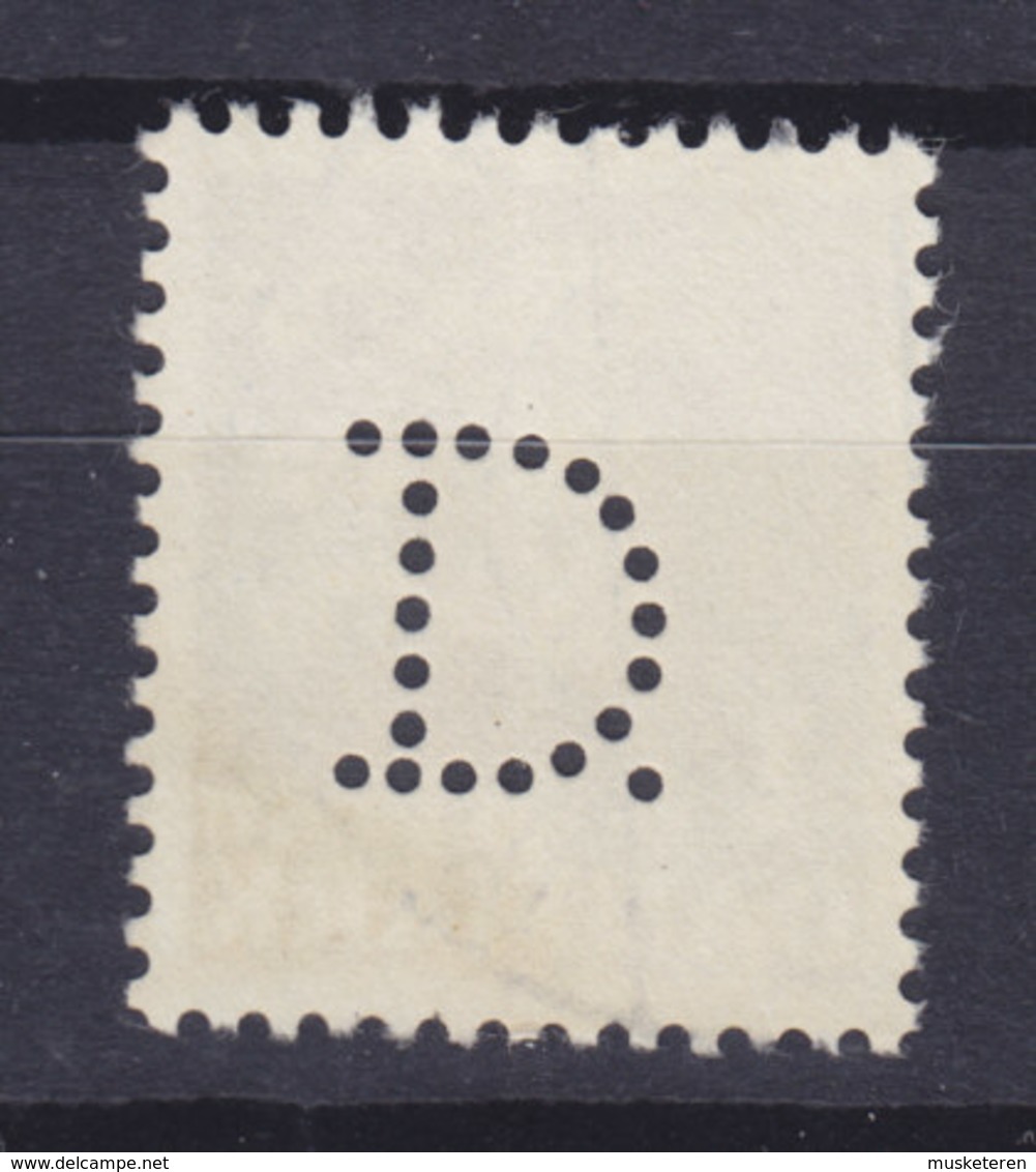 Denmark Perfin Perforé Lochung (D04) 'D.' Dansk Handels- Og Industri Co., København (Mi. 289y) (2 Scans) - Abarten Und Kuriositäten