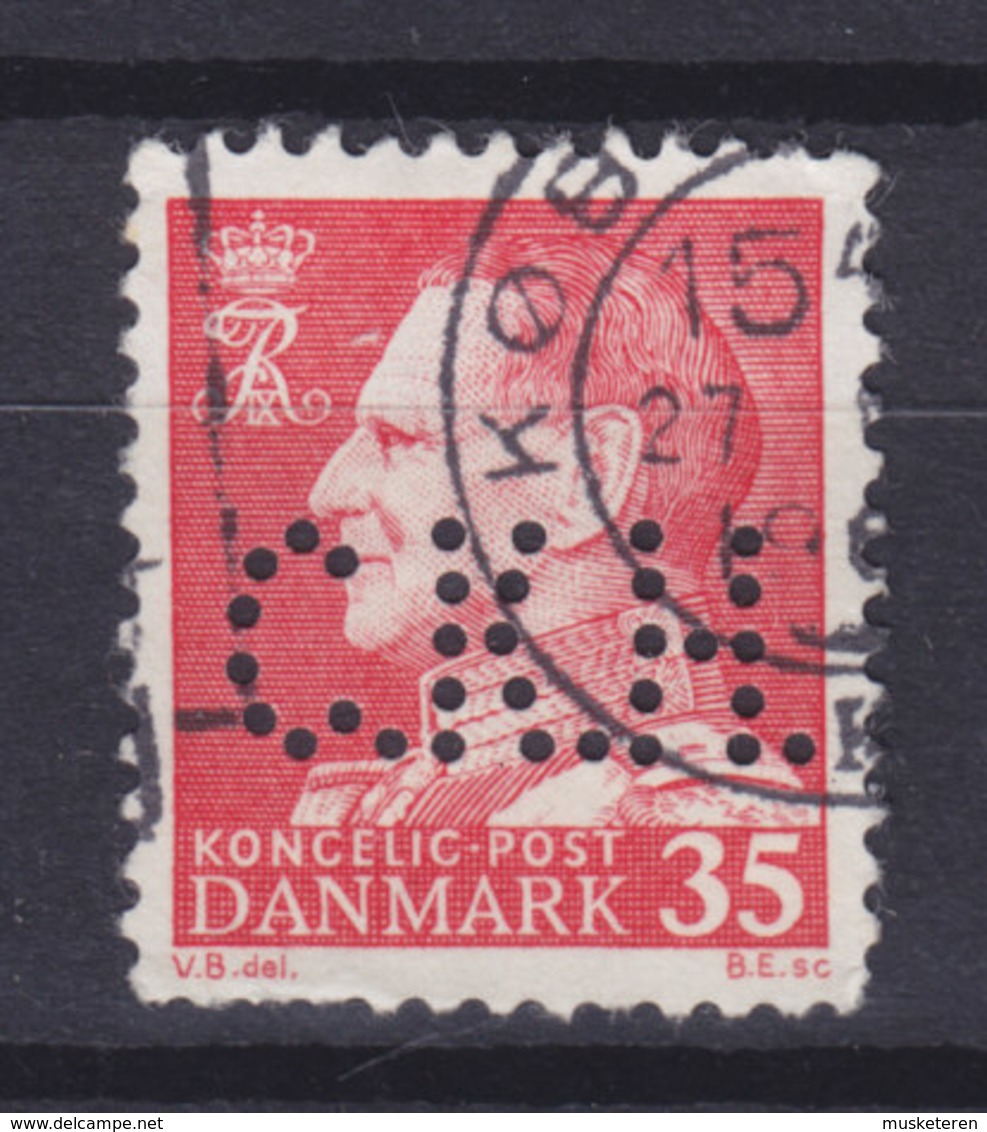 Denmark Perfin Perforé Lochung (C38) 'C.K.H.' C.K.Hansen, København King König Fr. IX. Stamp (2 Scans) - Abarten Und Kuriositäten