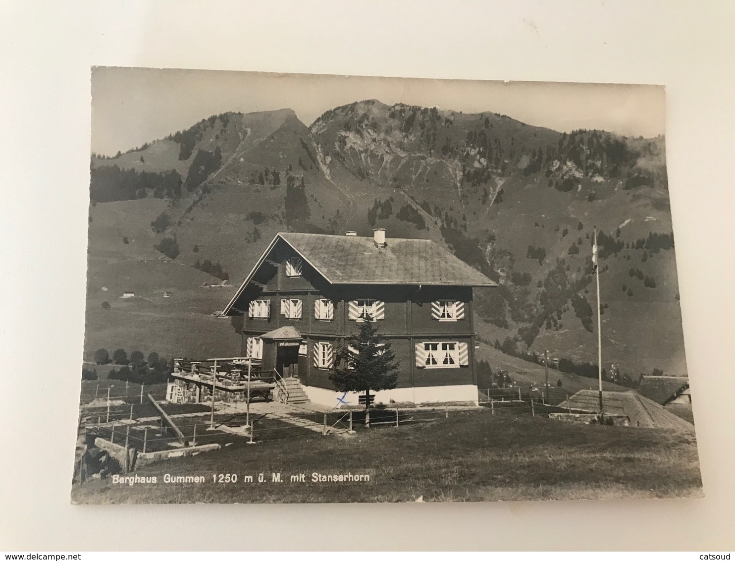 Carte Postale Ancienne Gummen Berghaus Mit Stanserhorn Kat. Gummen - Stans