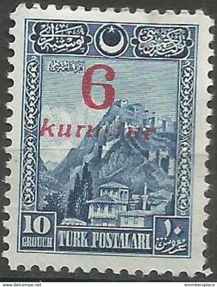 Turkey - 1929  Ankara Fortress Surcharge MH *     Mi 884 - Unused Stamps