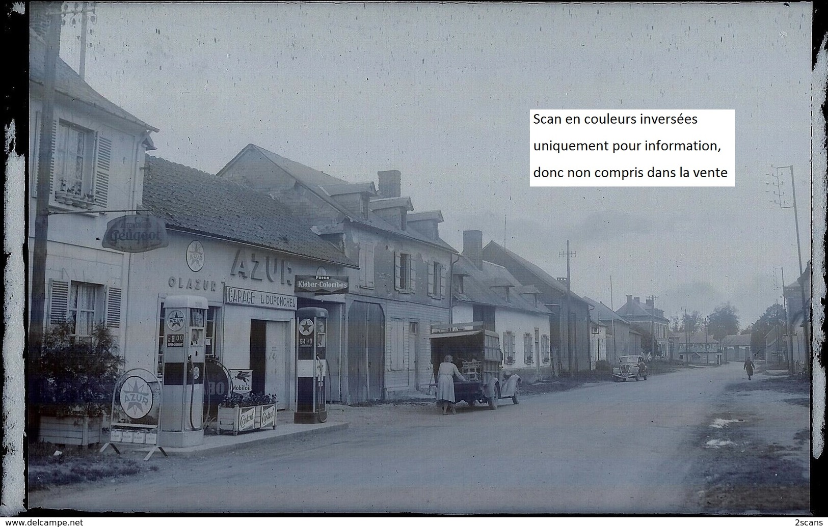 Dépt 80 - ÉQUENNES-ÉRAMECOURT - PLAQUE De VERRE (négatif Photo Noir & Blanc, Cliché R. Lelong) - Garage L. DUPONCHEL - Autres & Non Classés