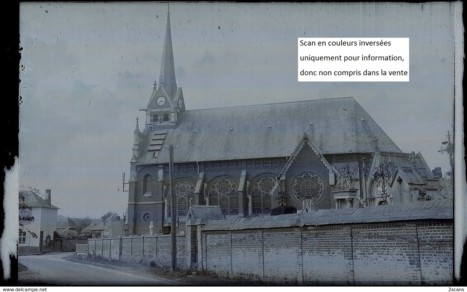 Dépt 80 - ÉQUENNES-ÉRAMECOURT - PLAQUE De VERRE (négatif Photo Noir & Blanc, Cliché R. Lelong) - ÉGLISE - Autres & Non Classés