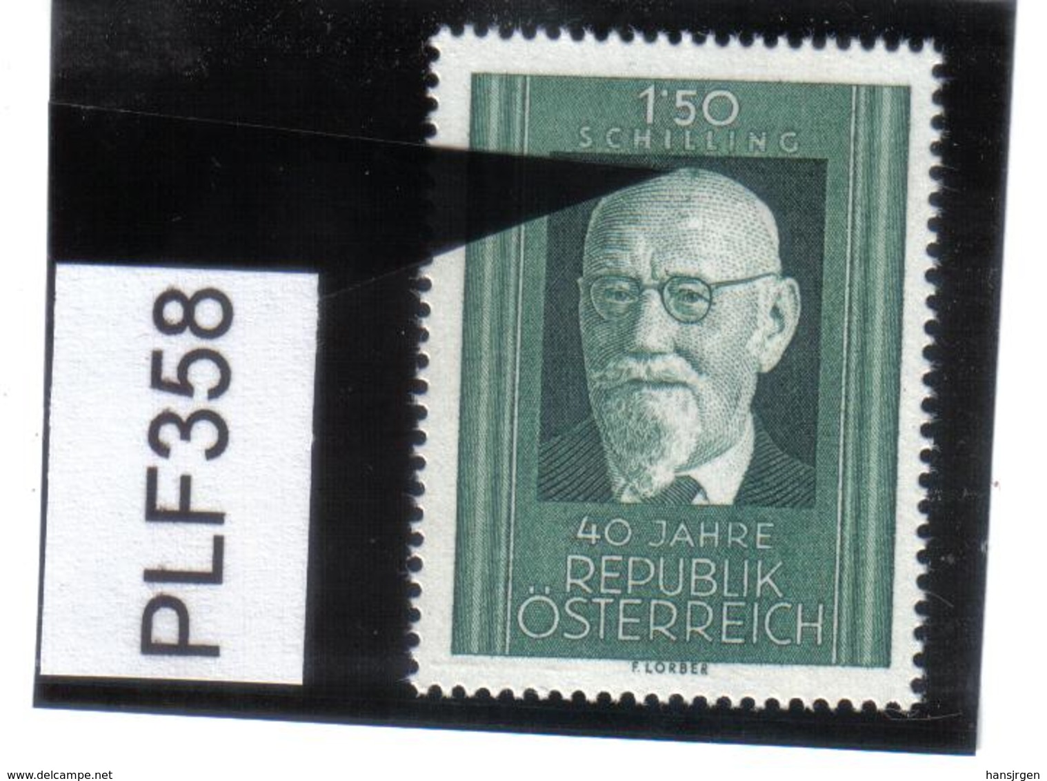 PLF358 ÖSTERREICH 1958 Michl 1057 PLATTENFEHLER HAARBÜSCHEL ** Postfrisch SIEHE ABBILDUNG - Abarten & Kuriositäten