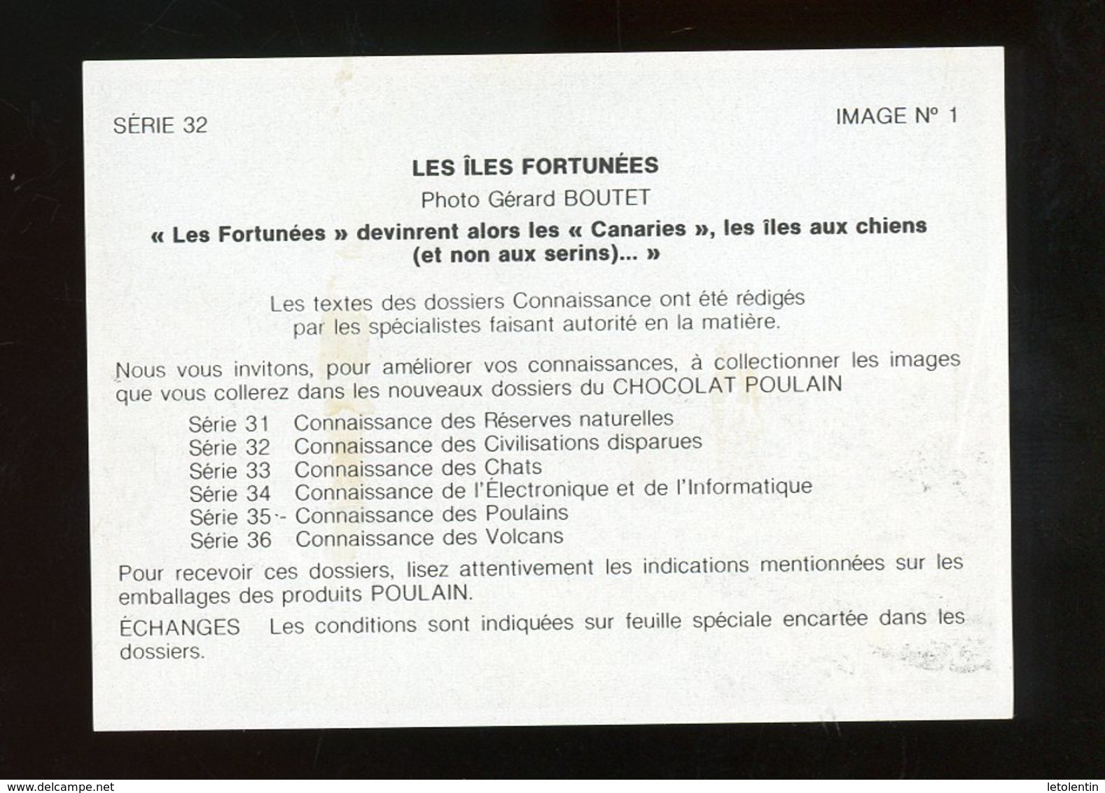 IMAGE (POULAIN) - LES ILES FORTUNÉES - (SOUPLE 6X8,5 CM) - Poulain