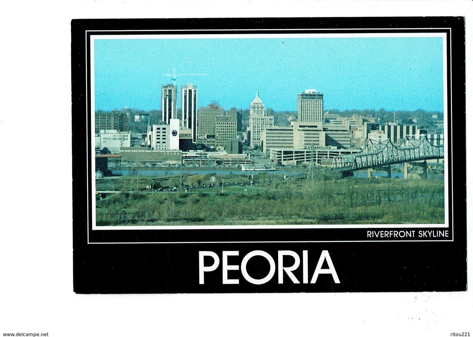 Cpsm - Illinois > PEORIA - Tour Immeuble Grue CATERPILLAR / SEARS - Peoria