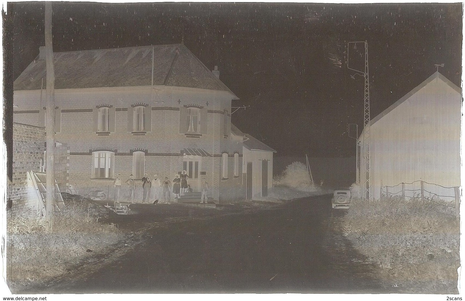 Dépt 80 - SAUVILLERS-MONGIVAL - PLAQUE De VERRE (négatif Photo Noir & Blanc, Cliché R. Lelong) - Rue D'Aubvillers - Autres & Non Classés