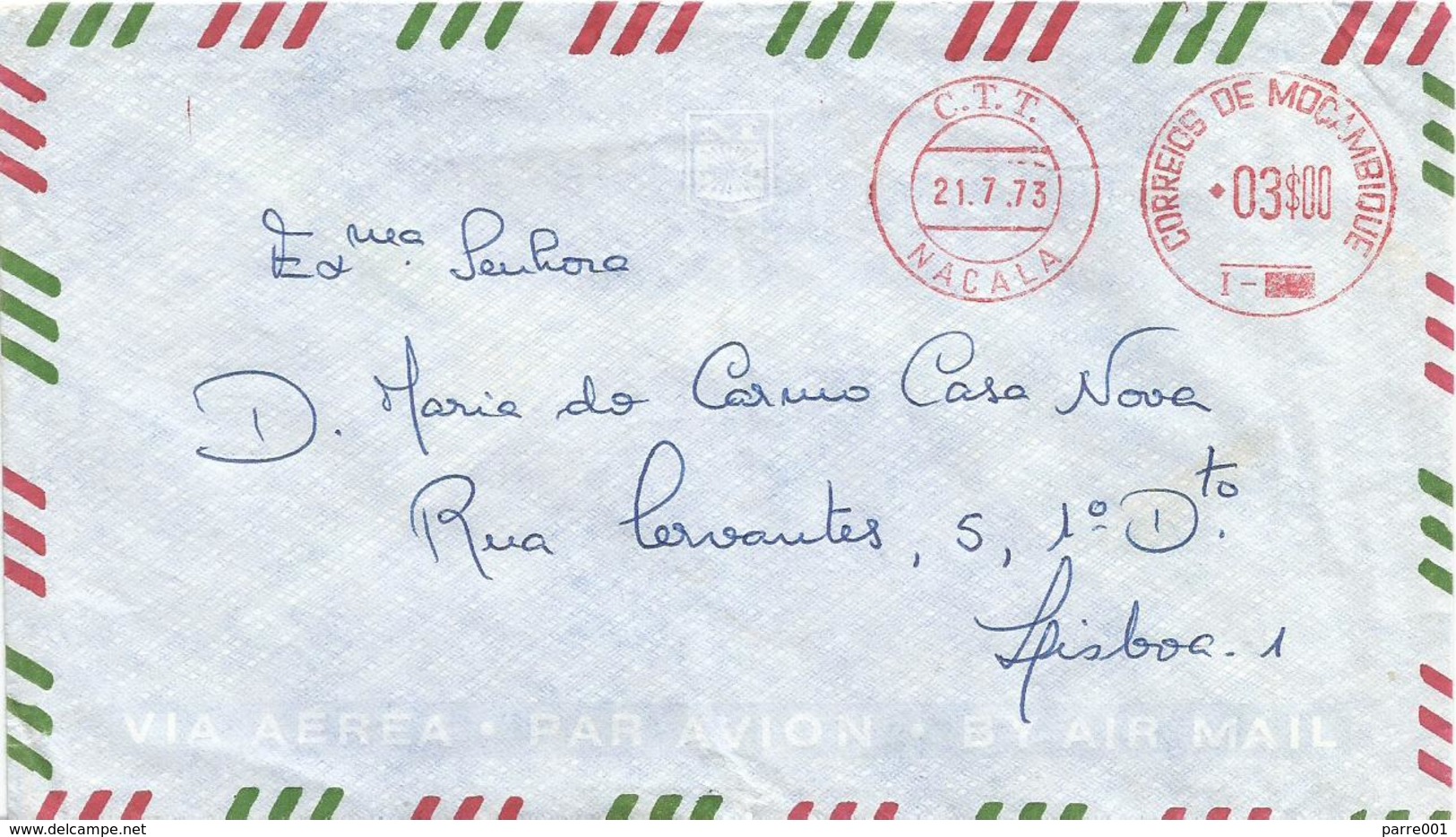 Mozambique 1973 Nacala Meter Franking Francotyp “Cc/Ccm” I Blanked Number Cover - Mozambique