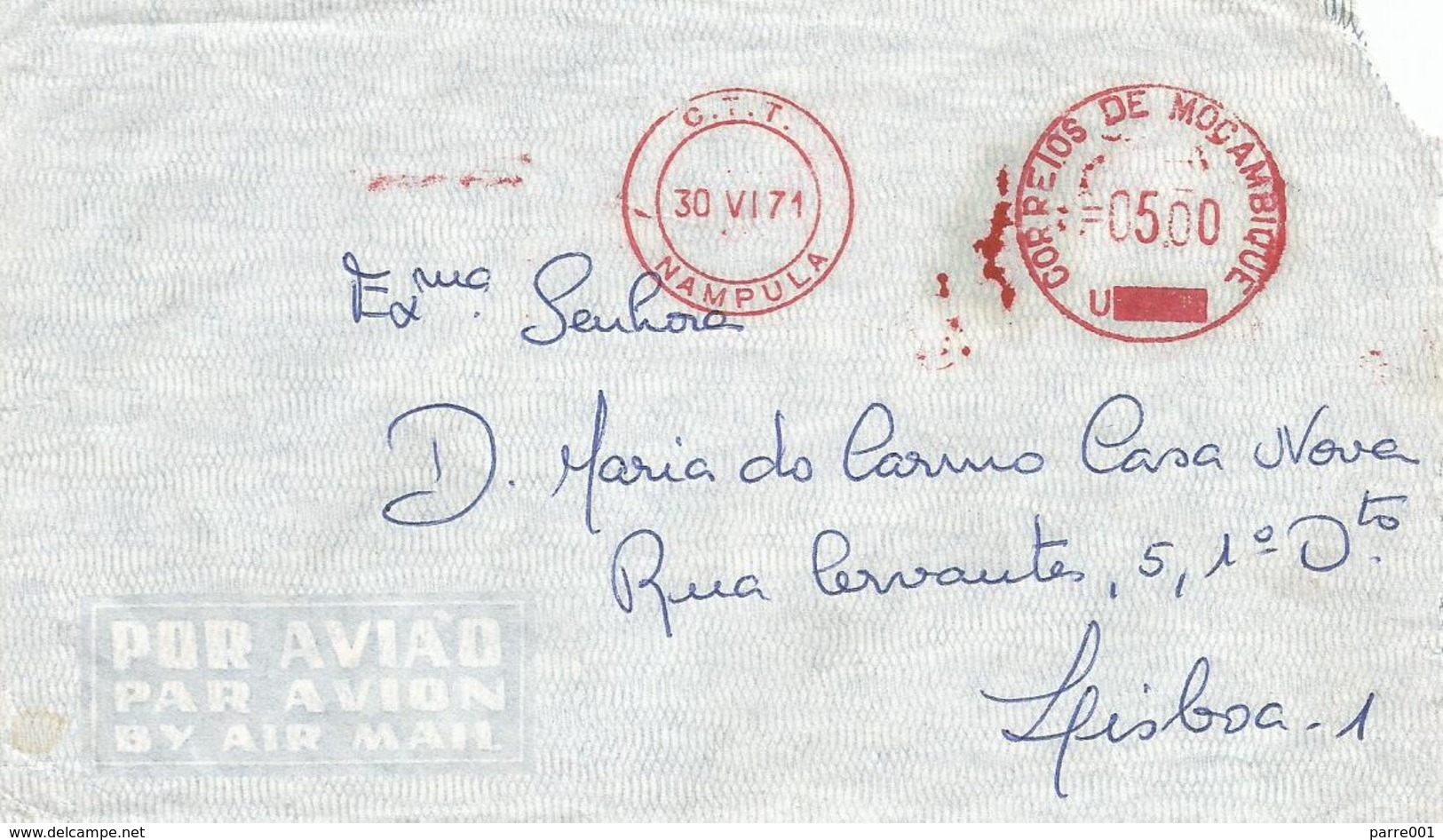 Mozambique 1971 Nampula Meter Franking Universal “Automax” U Blanked Number Cover - Mozambique