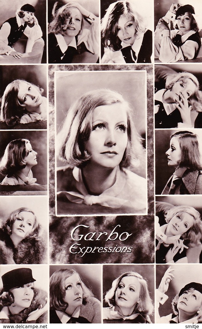 ACTRESS GRETA GARBO - EXPRESSIONS - PHOTO POSTCARD - ED. BONNIST AMSTERDAM - 1920'S-1930'S - Entertainers
