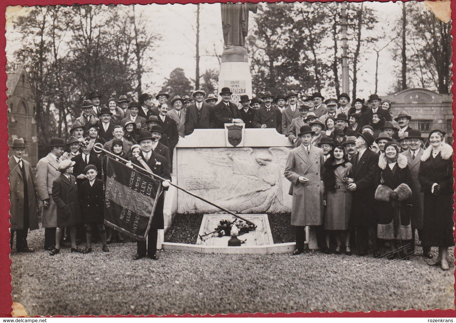 Oude Foto Verbroedering 4de Regiment Der Lanciers WW1 WWI World War 1 Veldtocht Gent Antwerpen Haelen Wippelgem - Guerre, Militaire