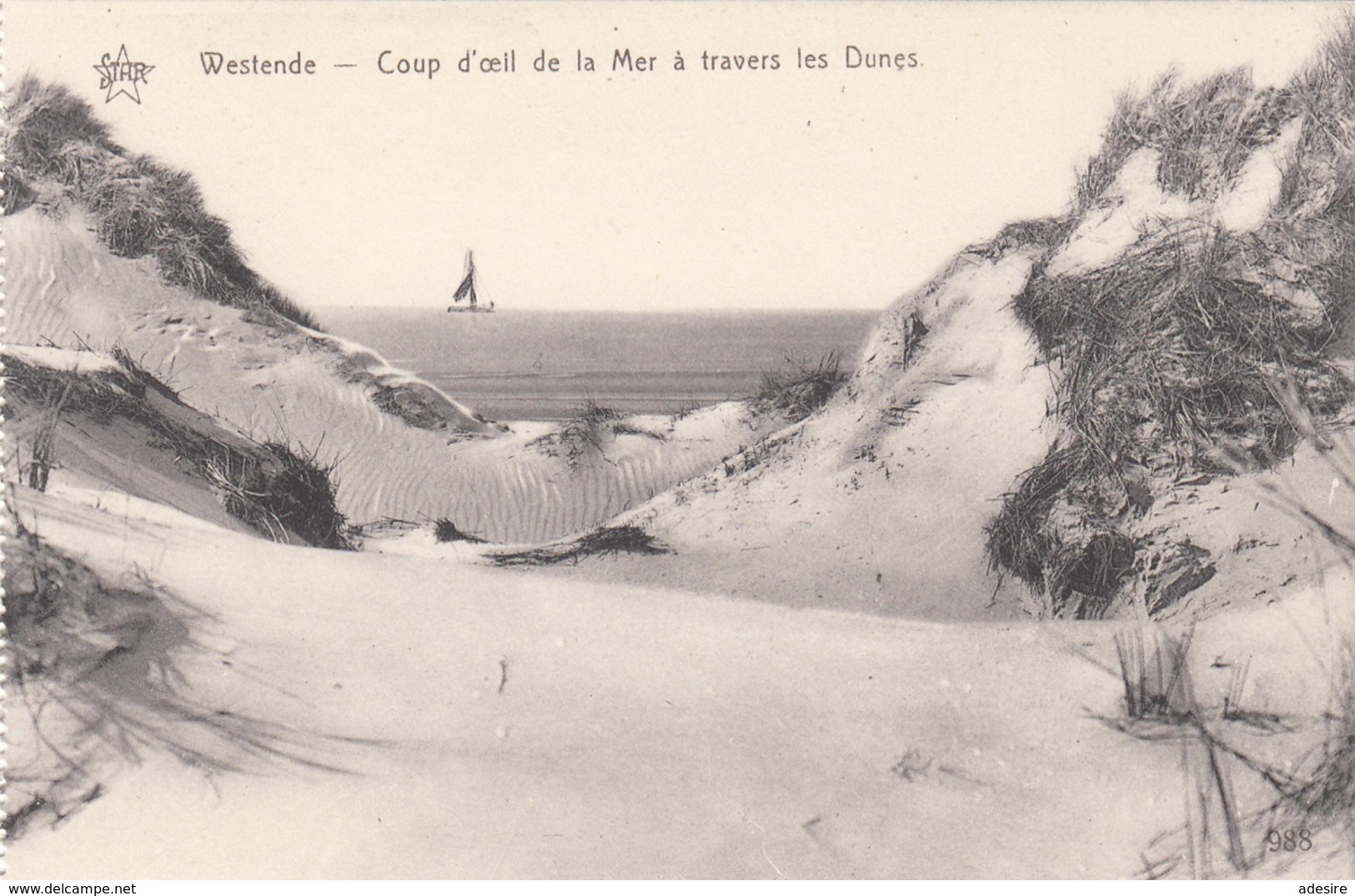 WESTENDE - COUP D'OEIL DE LA MER A TRAVERS LES DUNES - Westende