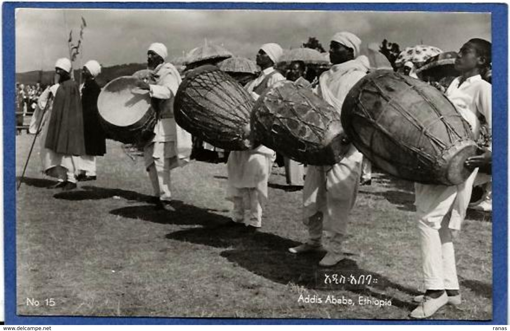 CPSM Abyssinie Ethiopie Ethiopia Ethnic Afrique Noire Type écrite - Ethiopië